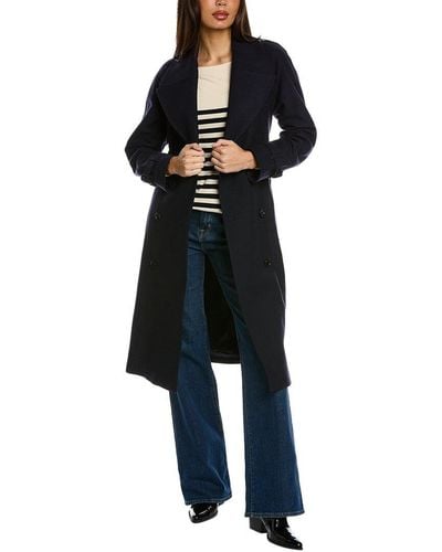 Burberry Wool-blend Trench Coat - Blue