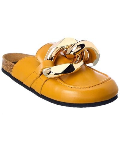 JW Anderson Chain Leather Mule - Yellow