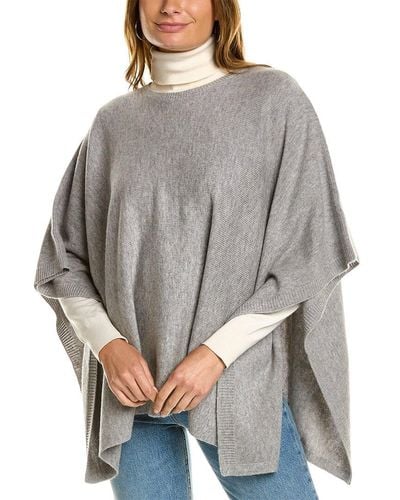 Vince Basic Boiled Wool & Cashmere-blend Poncho - Grey