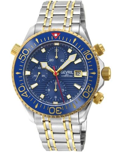 Gevril Hudson Yards Chronograph Watch - Blue