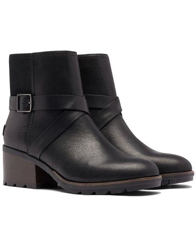 Sorel Cate Buckle Leather Boot - Black