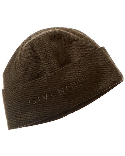 Givenchy Logo Embroidered Wool Beanie - Brown