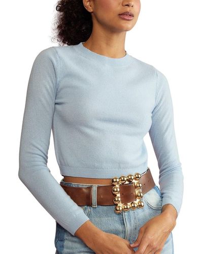 Cynthia Rowley Kendal Cropped Wool & Cashmere-blend Sweater - Blue
