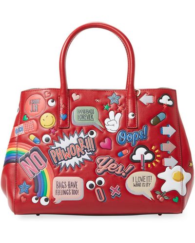 Anya Hindmarch Ebury Small Ii Allover Wink Stickers Tote Bag - Red