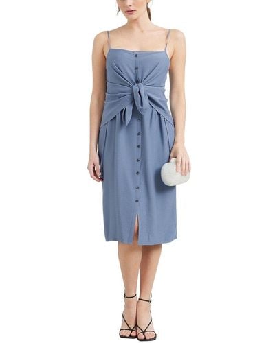 MODERN CITIZEN Marjan Button Front Suspender Dress - Blue