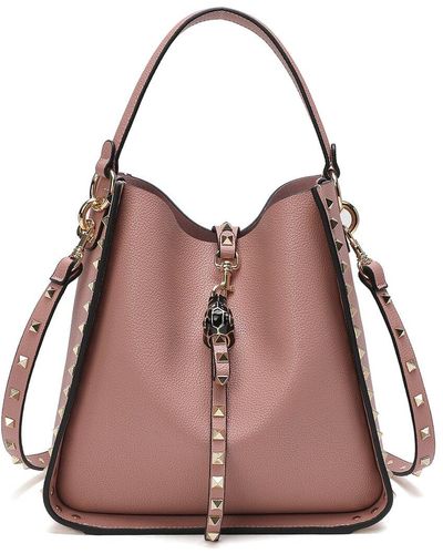 Tiffany & Fred Paris Full-grain Leather Hobo Shoulder Bag - Pink