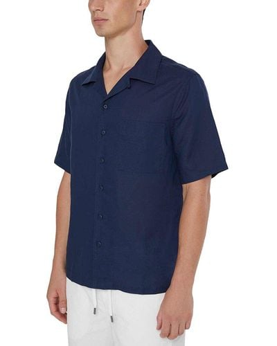 Onia Jack Air Linen-blend Shirt - Blue