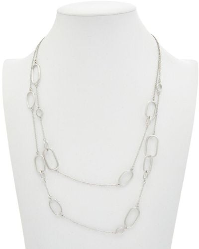 Rivka Friedman Rhodium Clad Layered Necklace - White