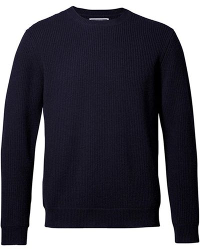 Charles Tyrwhitt Chunky Merino Wool Crewneck Sweater - Blue