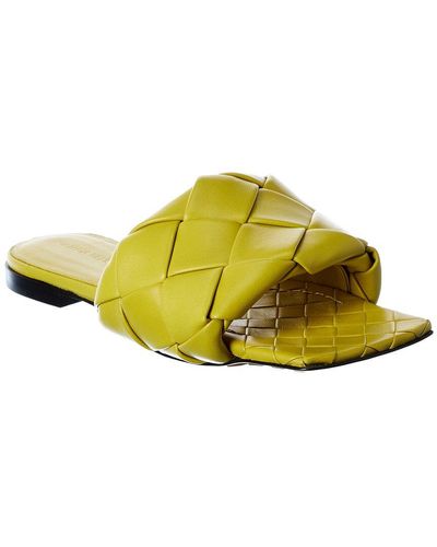 Bottega Veneta The Lido Intrecciato Leather Sandal - Yellow