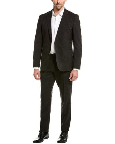 BOSS by HUGO BOSS 2pc Slim Fit Wool & Linen-blend Suit - Black