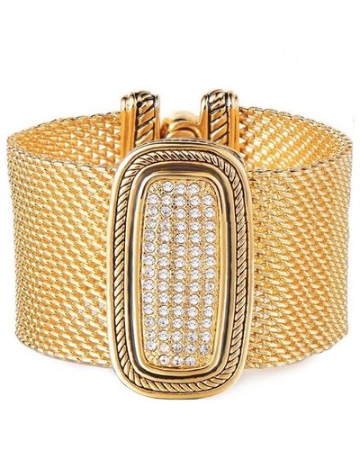 Liv Oliver 18k Plated Cz Embellished Mesh Bracelet - Metallic