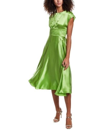 Amanda Uprichard Esti Silk Midi Dress - Green