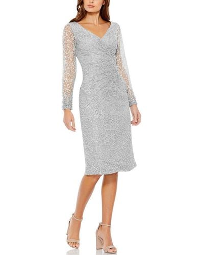 Mac Duggal Embellished Cocktail Dress - Gray