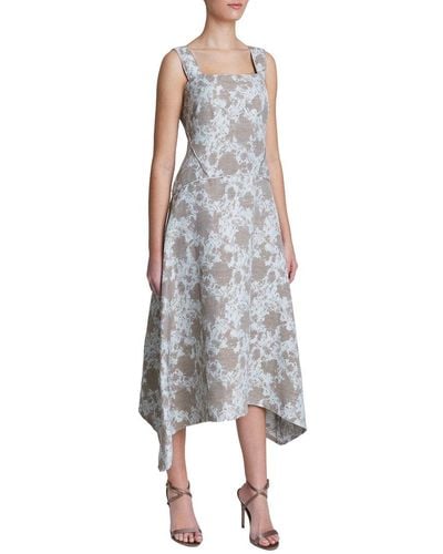 Santorelli Chiara Linen-blend Dress - Gray