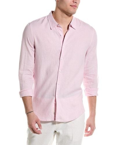 Onia Standard Linen-blend Shirt - Pink