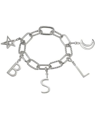 Jane Basch Cool Steel Stainless Steel Initial Charm Bracelet (a-z) - Metallic