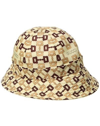 Gucci Horsebit Print Bucket Hat - Natural