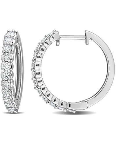 Diamond Select Cuts 14k 0.91 Ct. Tw. Diamond Clip-on Hoops - Metallic