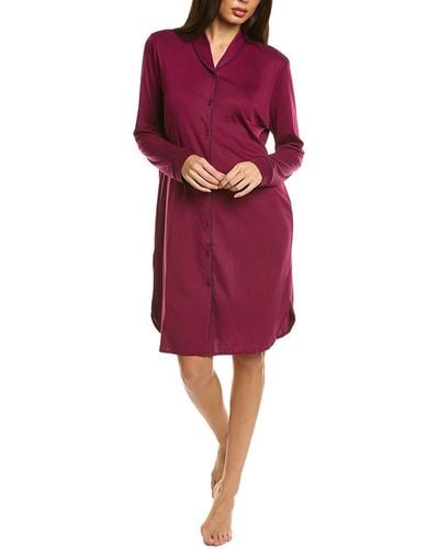Hanro Natural Comfort Button Front Gown - Red