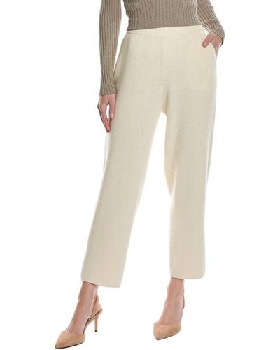 Lafayette 148 New York Ribbed Silk & Wool-blend Pant - Natural