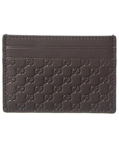 Gucci GG Leather Card Holder - Grey