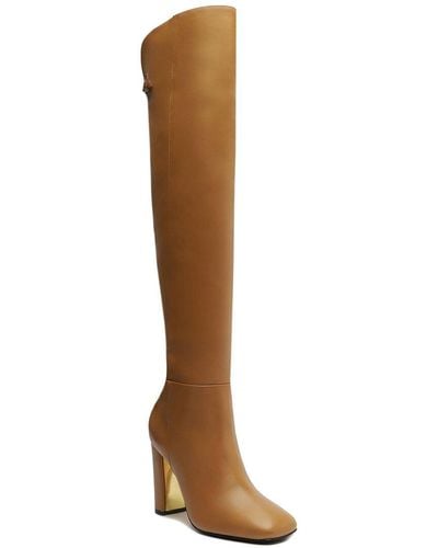 SCHUTZ SHOES Austine Leather Over The Knee Boot - Brown