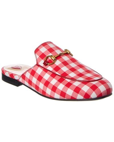 Gucci Princetown Gingham Slipper - Pink