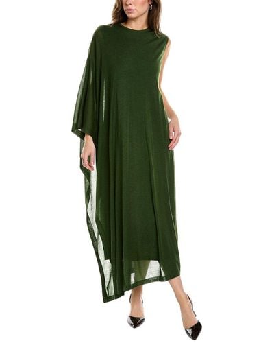 Ferragamo Ferragamo One Shoulder Cashmere & Silk-blend Midi Dress - Green