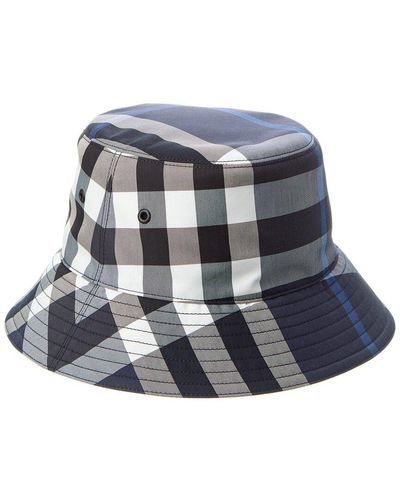 Burberry Check Bucket Hat - Blue