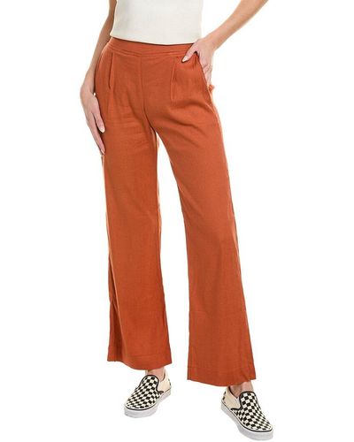 Monrow Linen-blend Pant - Orange