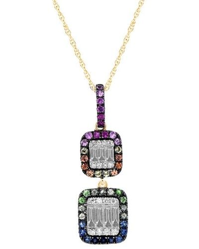 Diana M. Jewels Fine Jewelry 14k 0.71 Ct. Tw. Diamond & Sapphire Necklace - White