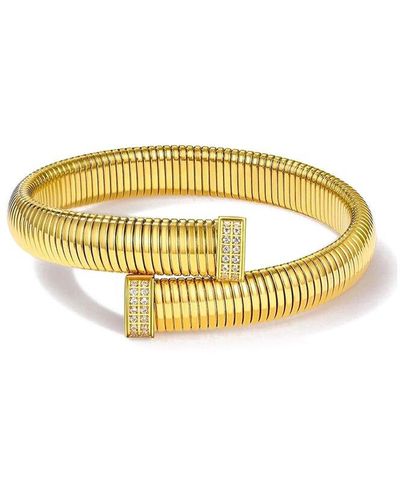 Liv Oliver 18k Cz Wrap Bangle Bracelet - Metallic