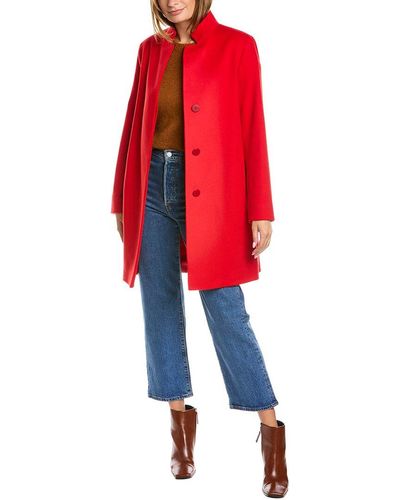 Fleurette Wool Coat - Red