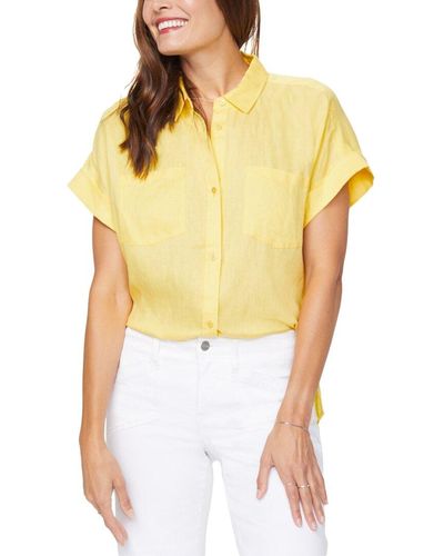 NYDJ Linen Camp Shirt - Yellow