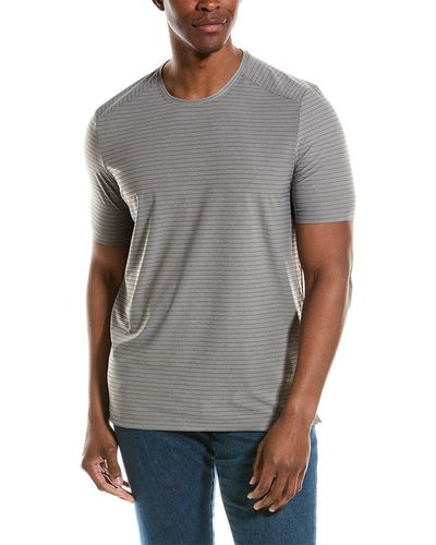 RAFFI Performance Blend Pinstripe T-shirt - Gray