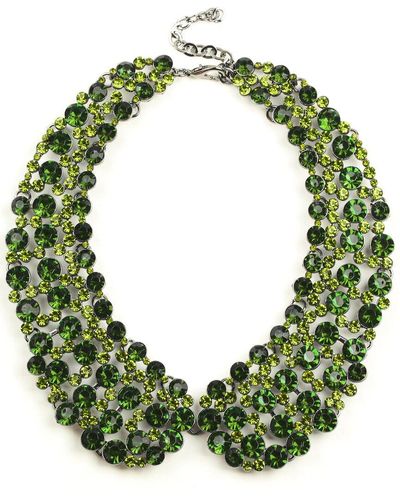 Eye Candy LA Luxe Collection Crystal Diana Statement Collar Necklace - Green
