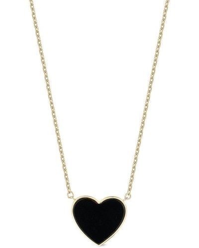 Ember Fine Jewelry 14k Black Onyx Heart Necklace - White