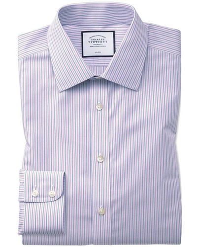 Charles Tyrwhitt Non-iron Fine Multi Stripe Shirt - Purple