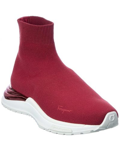 Ferragamo Ninette Knit Sock Sneaker - Red