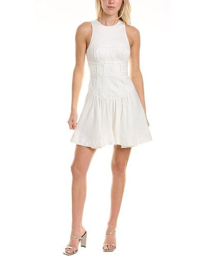 Aje. Tidal Linen-blend Skater Dress - White