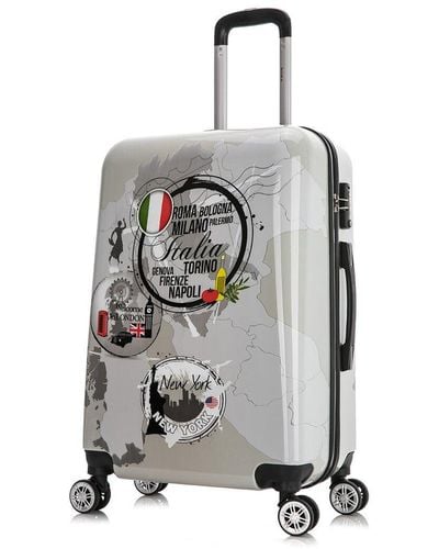 InUSA World Print Lightweight Hardside Luggage 24in - Gray