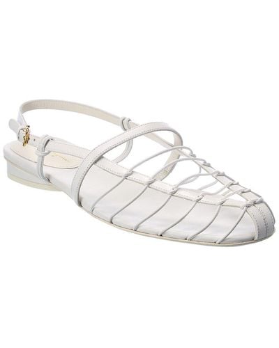Ferragamo Salvatore Shay Leather Sandal - White