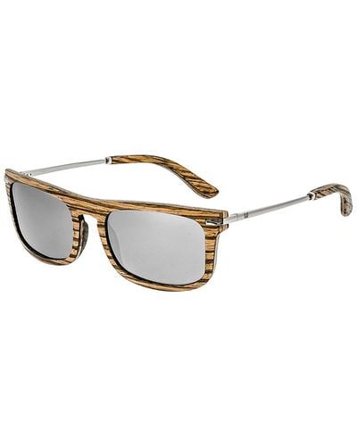 Earth Wood Queensland 42Mm Polarized Sunglasses - Metallic