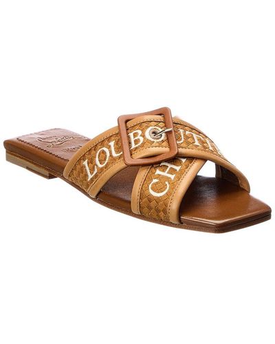 Christian Louboutin Crossimule Leather Sandal - Brown