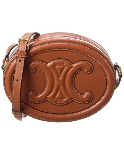 Celine Oval Leather Crossbody - Brown