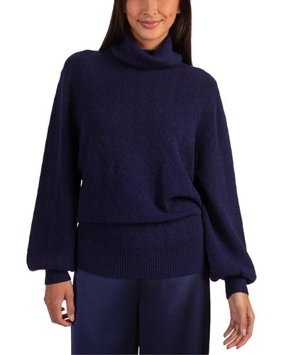 Trina Turk Rosalind Wool Pullover - Blue