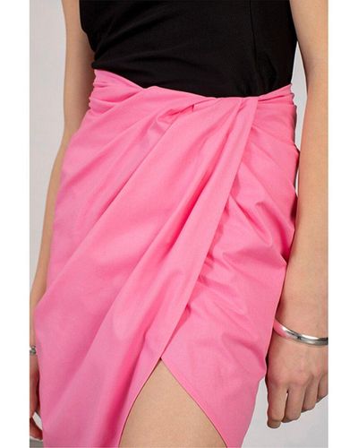 GAUGE81 Paita Linen-blend Midi Skirt - Pink