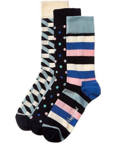 Happy Socks Filled Optic 3pk Gift Set - Blue
