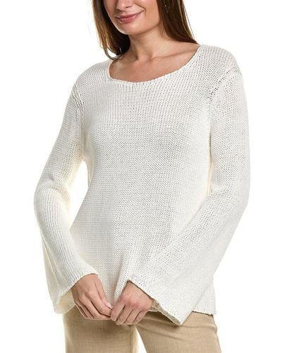 Lafayette 148 New York Loose Knit Silk-blend Sweater - White
